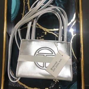 Telfar Small Silver Shopping Bag